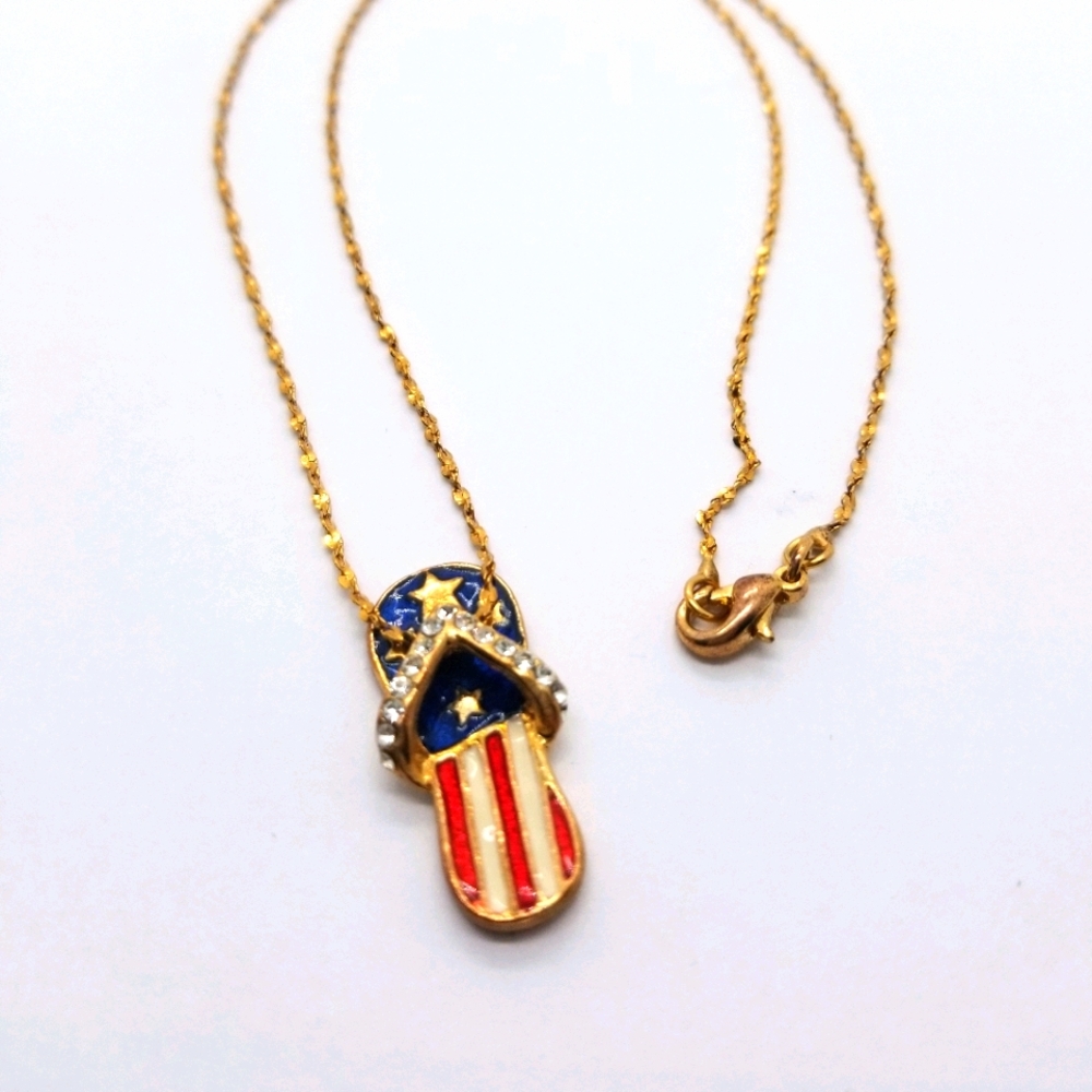 Necklace flip flop Sandal American flag